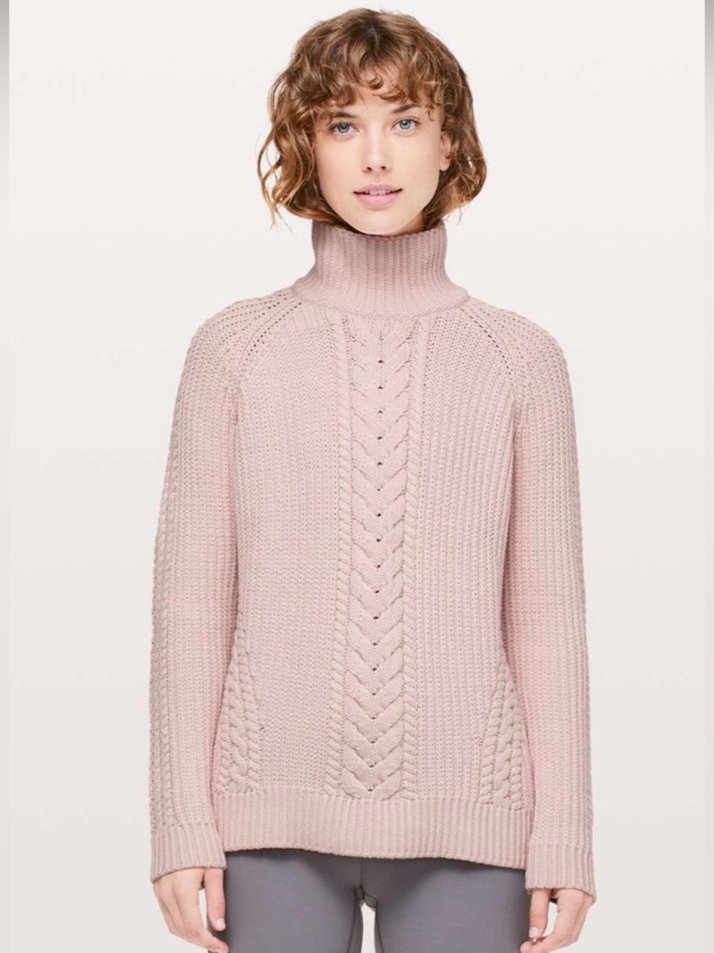 * New Lululemon Bring The Cozy Turtleneck Sweater Misty Pink SZ 6 *